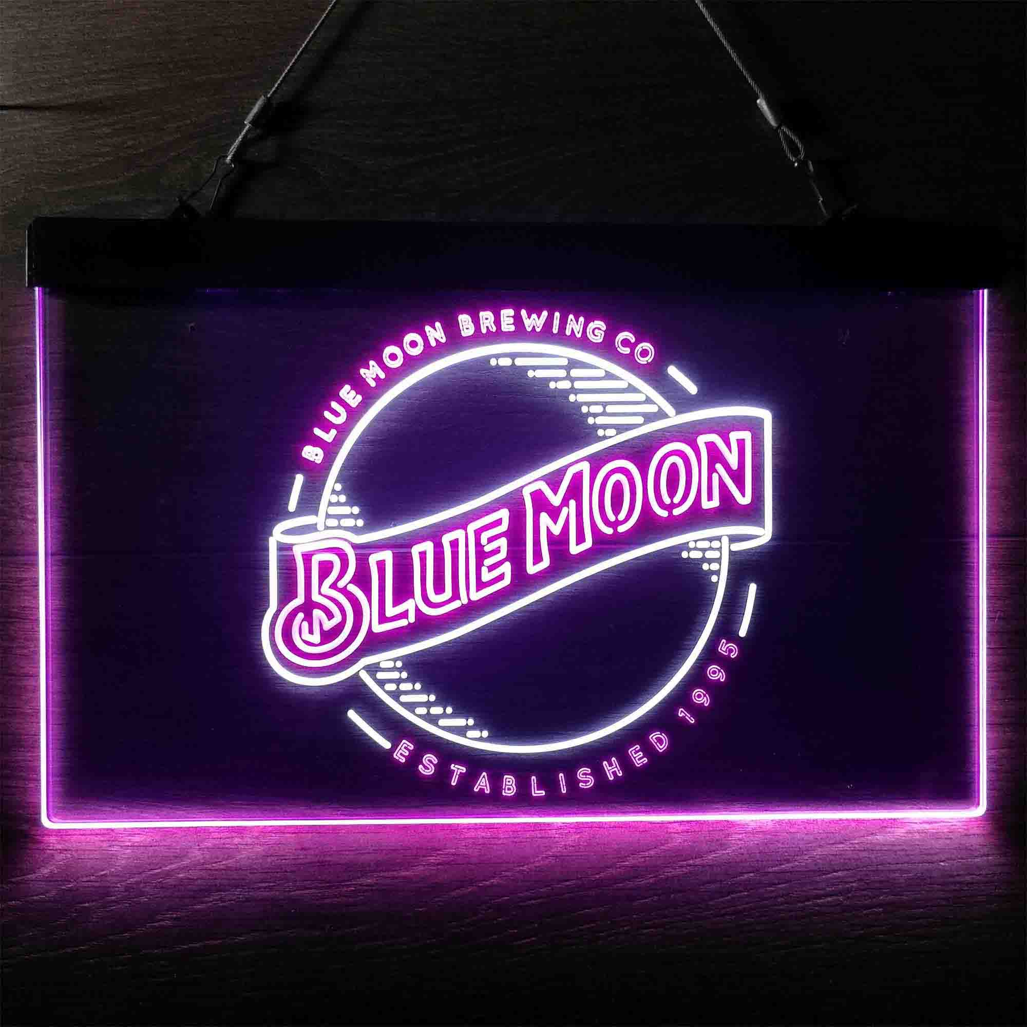 Blue Moon Brewing Company Est 1995 Neon-Like LED Sign - Image 8