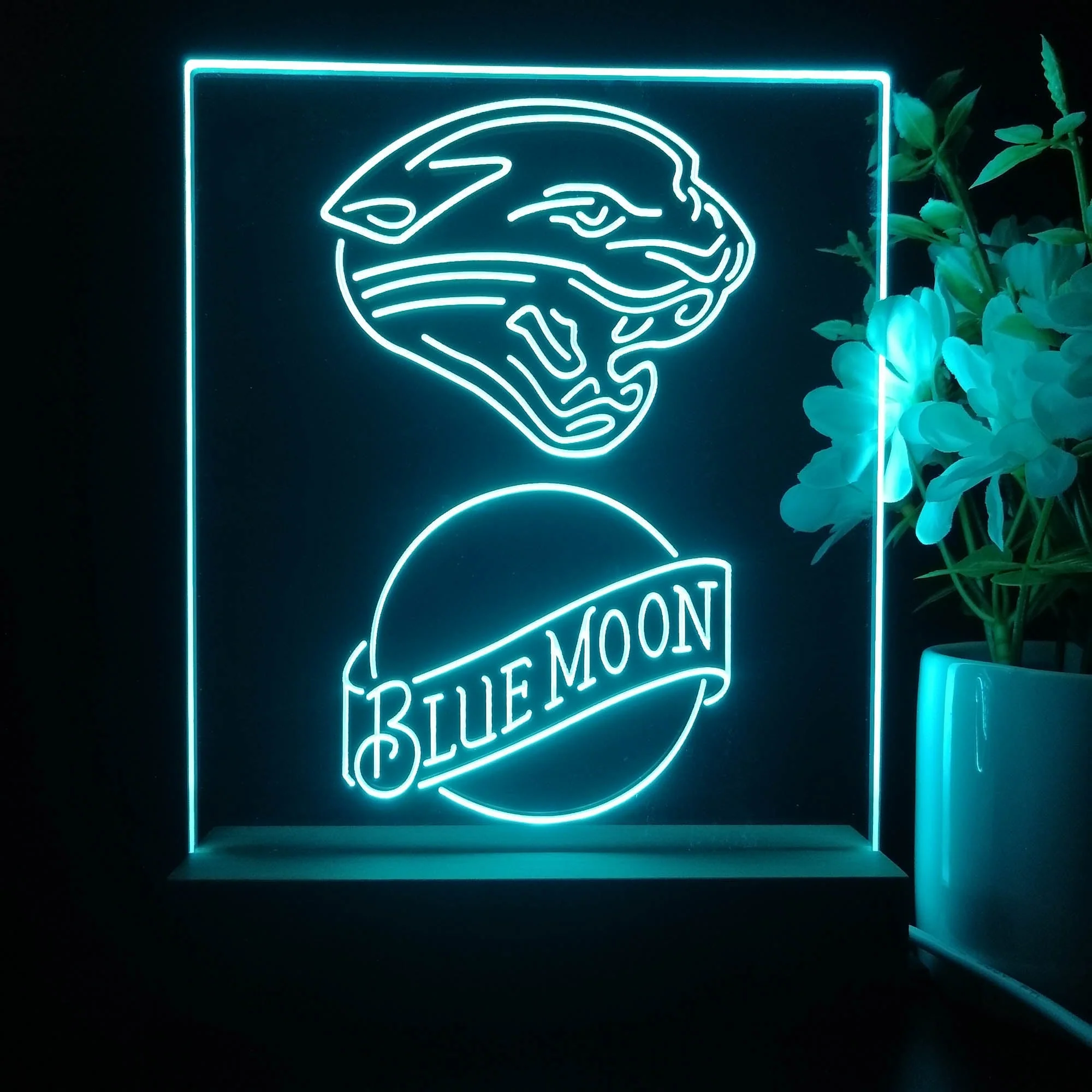Jacksonville Jaguars Blue Moon Neon Sign Pub Bar Lamp - Image 4